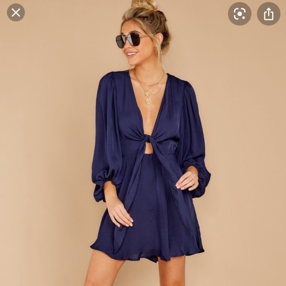 Red Dress- Brink of Falling Indigo Blue Dress